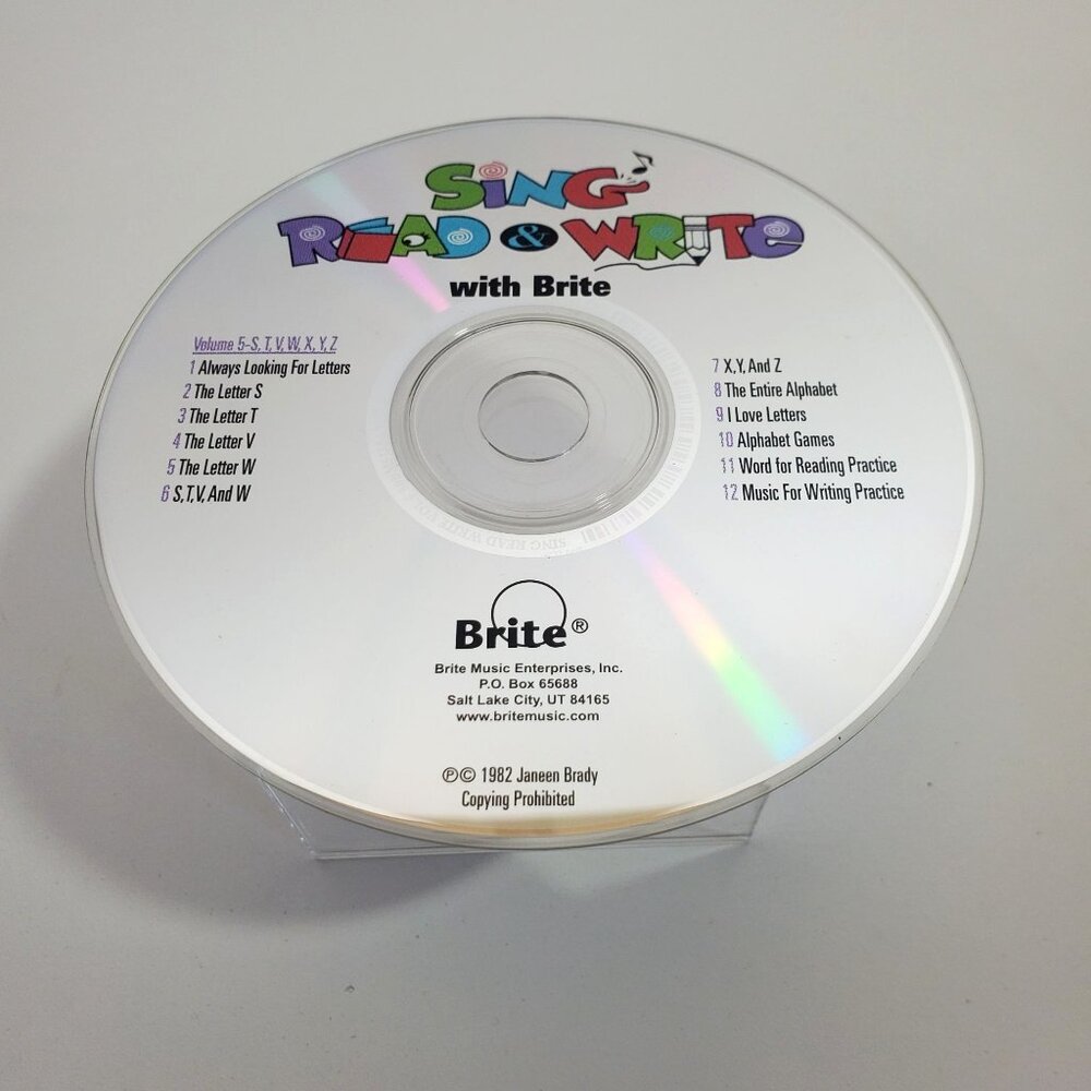 Sing Read & Write With Brite CD Volume 5 S T V W X Y Z Janeen Brady